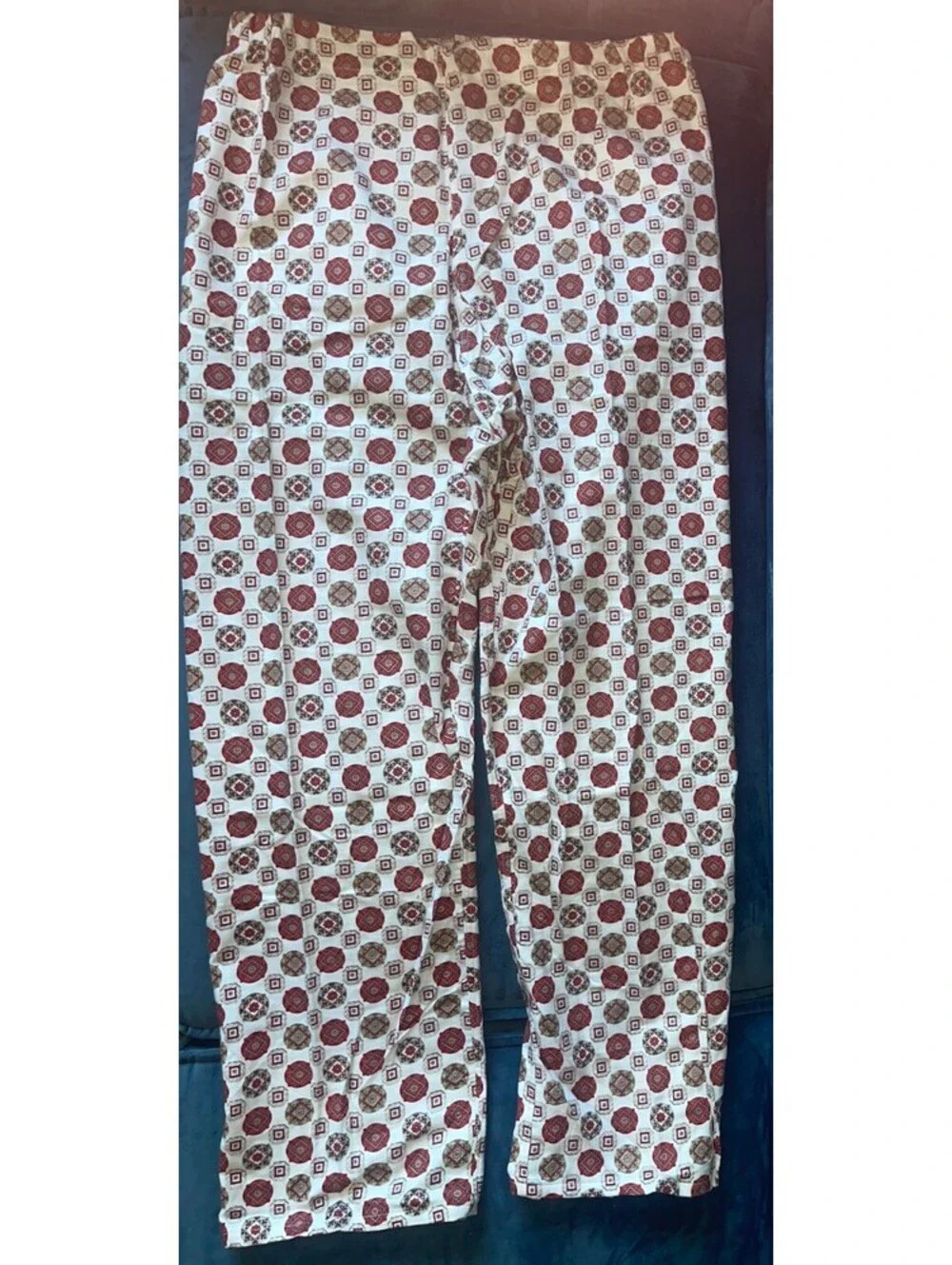 Vintage 1960s Sears Easy Care Men’s Pajama SET B Med Cotton Medallion Print PJs